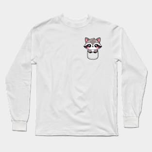 Cute Kawaii Raccoon In A Pocket Long Sleeve T-Shirt